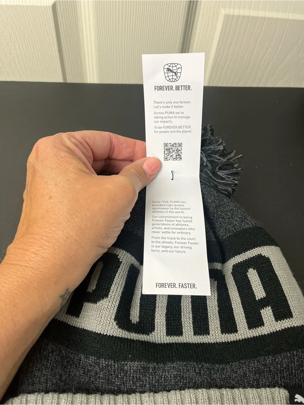 Puma Gray Knit Beanie
